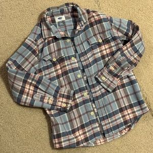 Old Navy Boys Thermal Flannel Plaid Button Up
